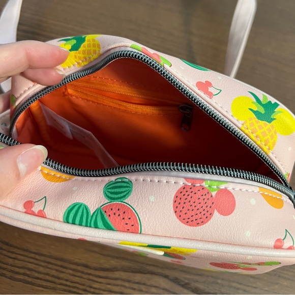 Loungefly Pink Disney Fruit Print Camera Crossbody Bag - Picture 3 of 4